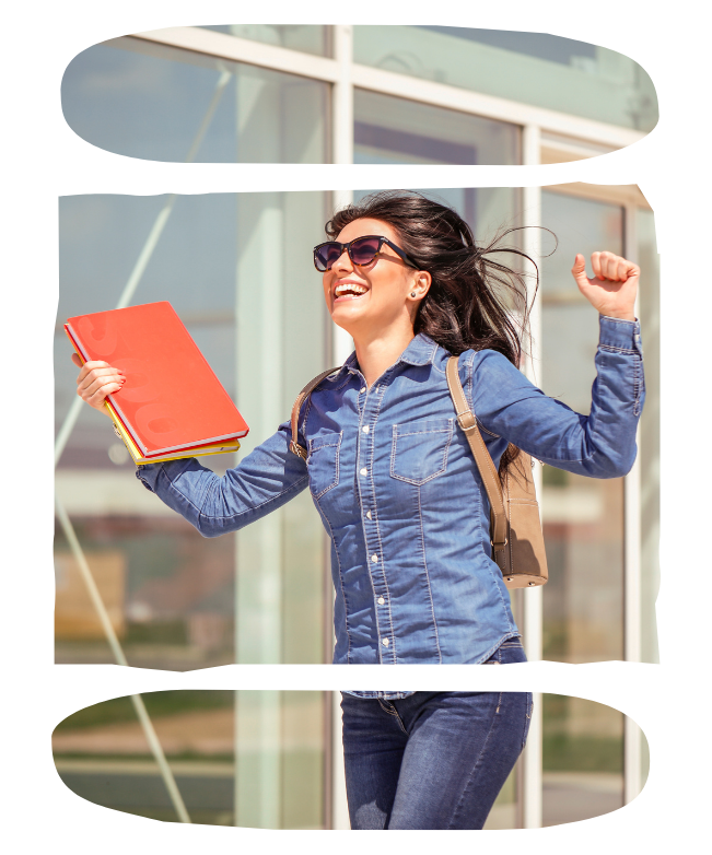 Mujer Feliz Aprobar Examen Licencia 220 Seguros USA